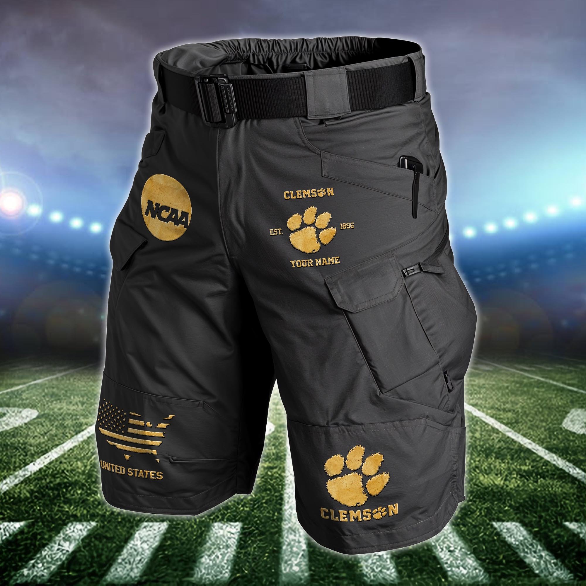 Clemson Tigers 2D Summer Men Cargo Short Custom Your Name, Football Team Short, Football Lovers Gifts ETRG-59819